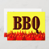 BBQ Red Flames Custom Recipe Kaart Briefkaart (Voorkant / Achterkant)