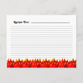 BBQ Red Flames Custom Recipe Kaart Briefkaart (Achterkant)