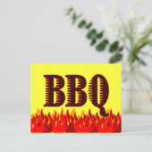 BBQ Red Flames Custom Recipe Kaart Briefkaart (Staand voorkant)