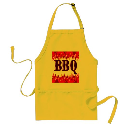 BBQ Red Flames Funny Apron Standaard Schort (Voorkant)