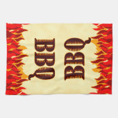 BBQ Red Flames Keukenhanddoek (Horizontaal)