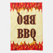 BBQ Red Flames Keukenhanddoek (Verticaal)