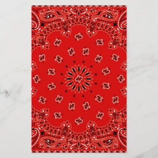 BBQ Red Paisley Western Bandana Scarf Print