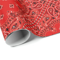 BBQ Red Paisley Western Bandana Scarf Print