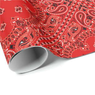 BBQ Red Paisley Western Bandana Scarf Print Cadeaupapier