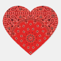 BBQ Red Paisley Western Bandana Scarf Print