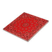 BBQ Red Paisley Western Bandana Scarf Print Tegeltje (Zijkant)