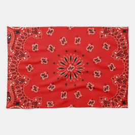 BBQ Red Paisley Western Bandana Scarf Print Theedoek