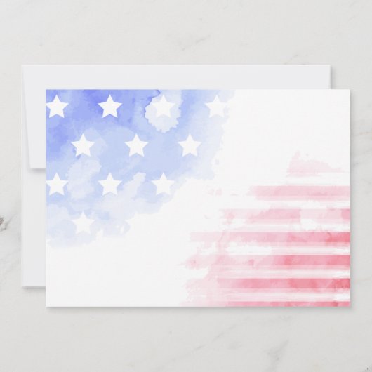 BBQ Red White & Blue Patriotic Birthday Party Kaart (Achterkant)