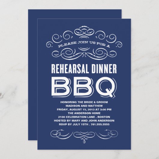 BBQ | REHEARSAL DINNER BBQ KAART (Voorkant / Achterkant)