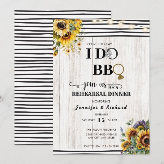 BBQ | repetitief diner | Kogelschoen Kaart (Voorkant / Achterkant)