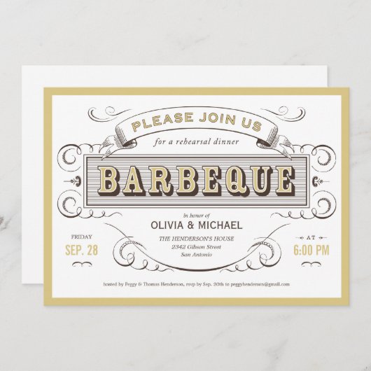 BBQ-repetities Kaart (Voorkant / Achterkant)