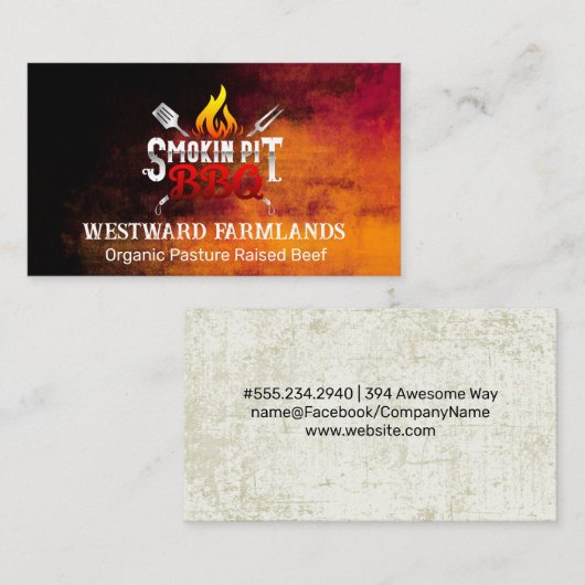 BBQ | restaurant | Fire Visitekaartje (Voorkant / Achterkant)