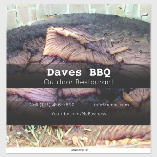 BBQ Restaurant Food Custom-Cut Vinyl Sticker (Vel)