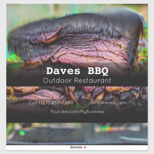 BBQ Restaurant Food Custom-Cut Vinyl Sticker (Vel)