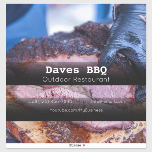 BBQ Restaurant Food Custom-Cut Vinyl Sticker (Vel)