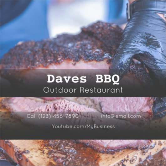 BBQ Restaurant Food Custom-Cut Vinyl Sticker (Voorkant)