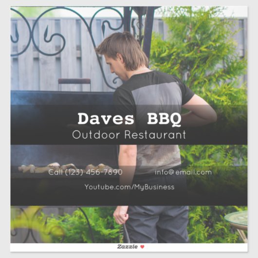 BBQ Restaurant Food Custom-Cut Vinyl Sticker (Vel)