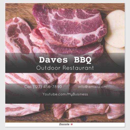 BBQ Restaurant Food Custom-Cut Vinyl Sticker (Vel)