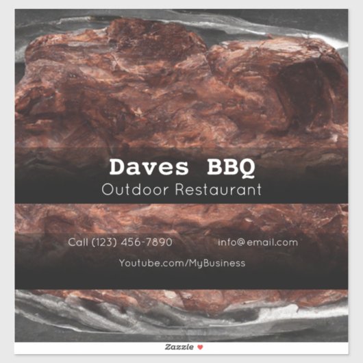 BBQ Restaurant Food Custom-Cut Vinyl Sticker (Vel)