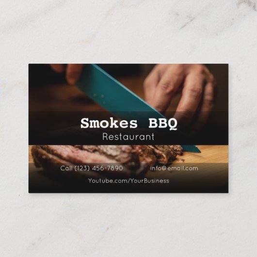 BBQ Restaurant Grill Smoke Company Visitekaartje (Achterkant)