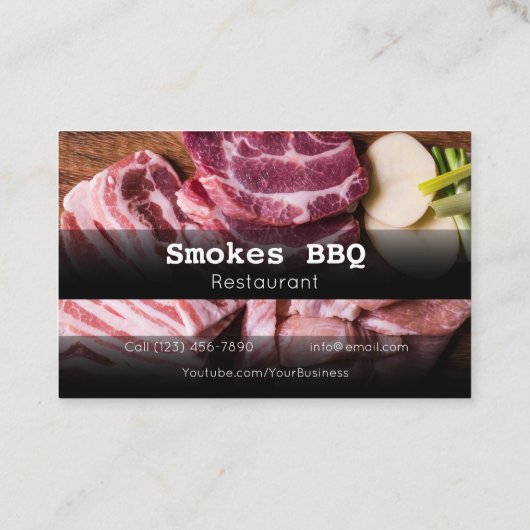 BBQ Restaurant Grill Smoke Company Visitekaartje (Achterkant)