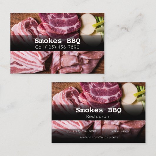 BBQ Restaurant Grill Smoke Company Visitekaartje (Voorkant / Achterkant)
