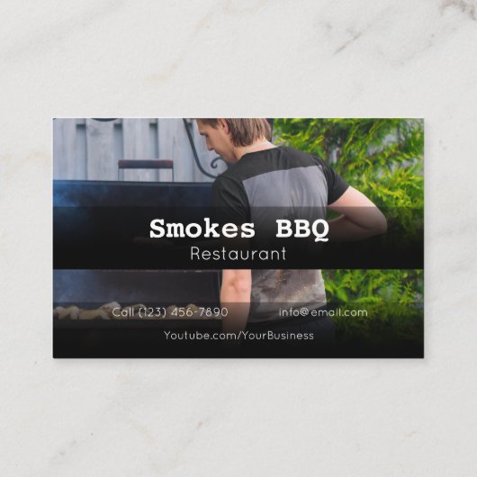 BBQ Restaurant Grill Smoke Company Visitekaartje (Achterkant)