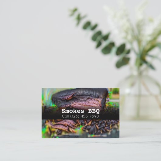 BBQ Restaurant Grill Smoke Company Visitekaartje (Staand voorkant)