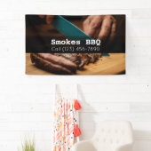 BBQ Restaurant Roked Grilled Business Banner (Insitu)