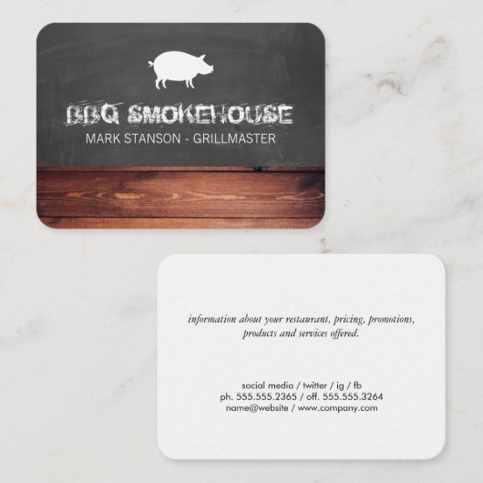 BBQ Restaurant / Varken Visitekaartje (Voorkant / Achterkant)