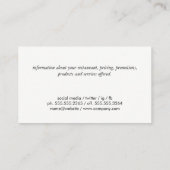 BBQ Restaurant / Varken Visitekaartje (Achterkant)