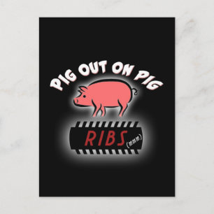 BBQ Ribs party nodig briefkaart uit