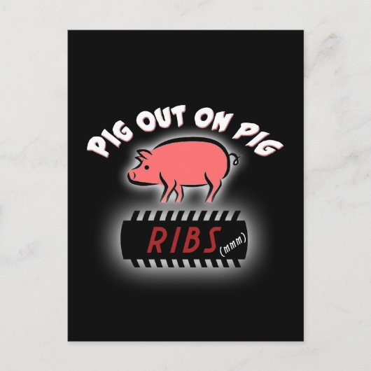 BBQ Ribs party nodig briefkaart uit (Voorkant)