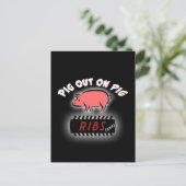 BBQ Ribs party nodig briefkaart uit (Staand voorkant)