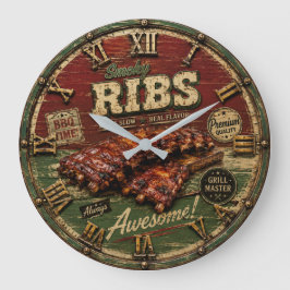 BBQ Ribs Smokehouse Barbecue  Grill Master Gift Grote Klok