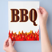 BBQ Rode Vlammen Aangepaste Flyer Sjabloon (Hand)