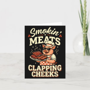 BBQ rokende vlees en klappende wangen grappig vark Kaart