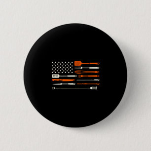 Bbq-roker barbecue chef grillgereedschap usa vlag ronde button 5,7 cm