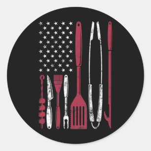 BBQ Roker Byrbecue Chef Rookgereedschap Grillen Pi Ronde Sticker