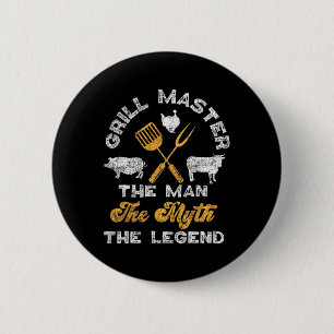 BBQ roker grill meester van het Man The Myth The L Ronde Button 5,7 Cm