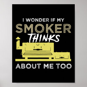 BBQ Roker Shirt Grappig Roken Vlees Grillen Bbqin Poster