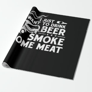 BBQ Roking Pitmaster Gift Drink Beer Smoke Vlees Cadeaupapier