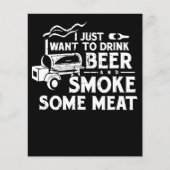 BBQ Roking Pitmaster Gift Drink Beer Smoke Vlees Flyer (Voorkant)
