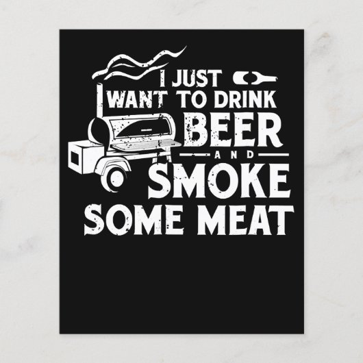 BBQ Roking Pitmaster Gift Drink Beer Smoke Vlees Flyer (Voorkant)