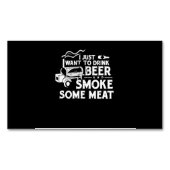 BBQ Roking Pitmaster Gift Drink Beer Smoke Vlees Magnetisch Visitekaartje (Voorkant)