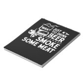 BBQ Roking Pitmaster Gift Drink Beer Smoke Vlees Notitieblok (Linkerzijde)