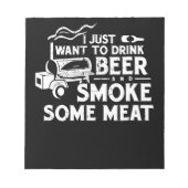 BBQ Roking Pitmaster Gift Drink Beer Smoke Vlees Notitieblok (Voorkant)