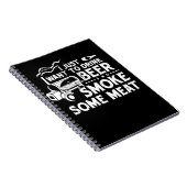 BBQ Roking Pitmaster Gift Drink Beer Smoke Vlees Notitieboek (Rechterzijde)