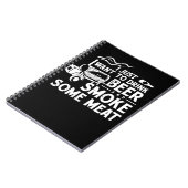 BBQ Roking Pitmaster Gift Drink Beer Smoke Vlees Notitieboek (Linkerzijde)